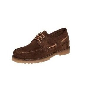 Manebi Tank Boat Shoes Cocoa Suede Lug Size 43 US 10 Quiet Luxury NIB